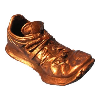 1970's Vintage Bronzed Nike Running Shoe Sculpture For Sale