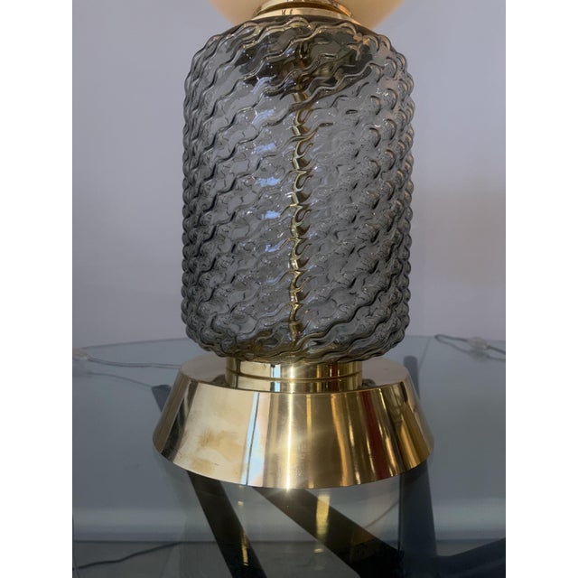 Murano Glass and Brass Lamps, 1990s, Set of 2 For Sale - Image 13 of 14