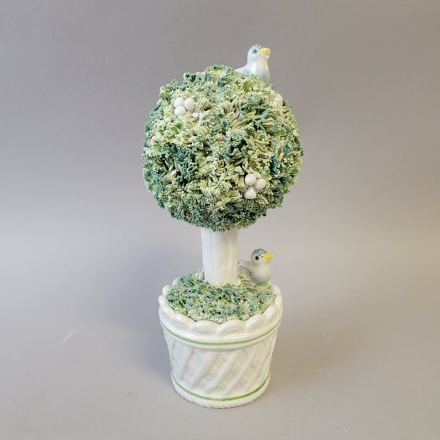 Italian Porcelain Topiary With Birds For Sale - Image 4 of 8