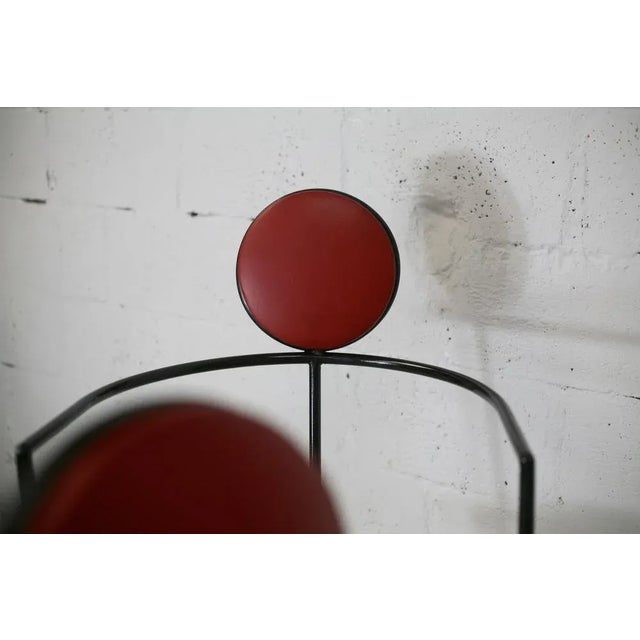 French Steel and Leather Armchairs, 1980s, Set of 3 For Sale - Image 10 of 18