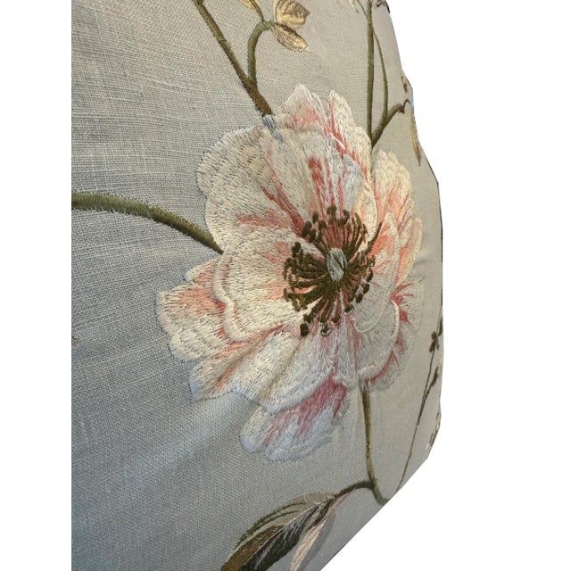 Traditional Pair of Crewel Work Embroidered Pillows For Sale - Image 3 of 7