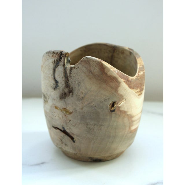 Organic Hand Carved Rustic Catch All Vase For Sale In Los Angeles - Image 6 of 6