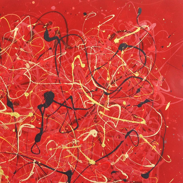 Abstract Ancient Wisdom - Abstract Textural Red Action Painting Original Artwork by Marc Raphael For Sale - Image 3 of 9