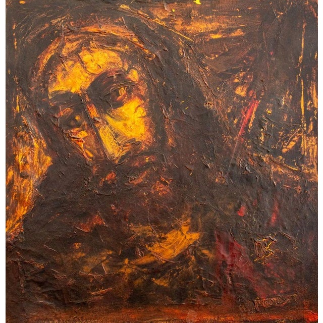 Joachim Probst (American, 1913-1980), "Christ", Oil on Canvas, 1955, signed lower right "Probst" and inscribed to verso...