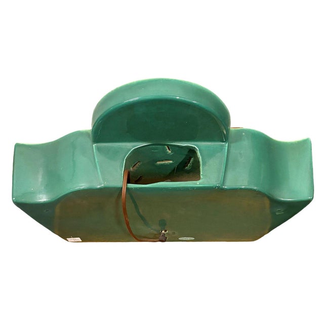 1950s 1950s Mid-Century Modern Green Ceramic Jumping Deer Mantle Tv Lamp by Shawnee Art Pottery For Sale - Image 5 of 9