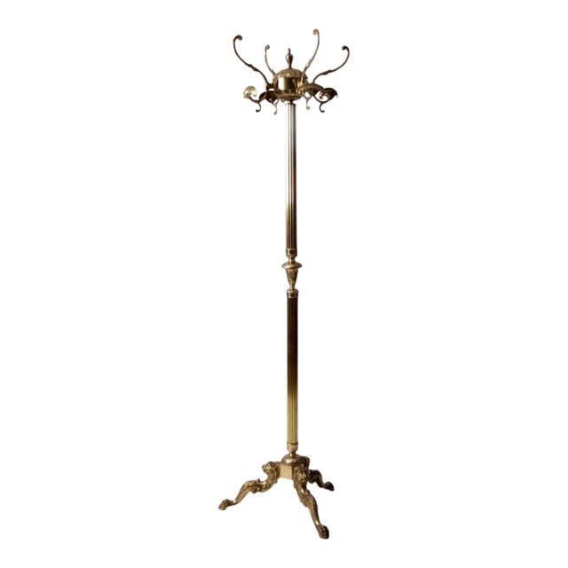 Vintage Italian Brass Hall Stand For Sale
