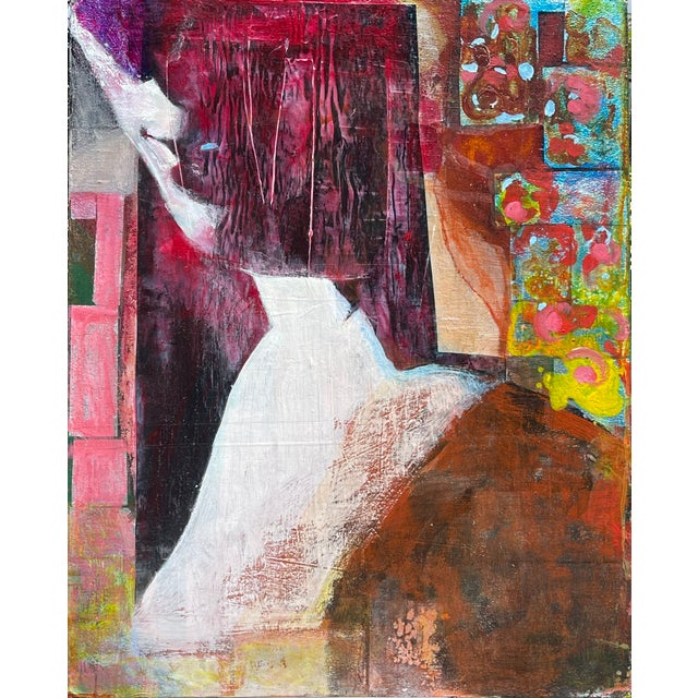 The mixed media painting "Love in the Dark" is a profound exploration of human affection, blending textures and light to...