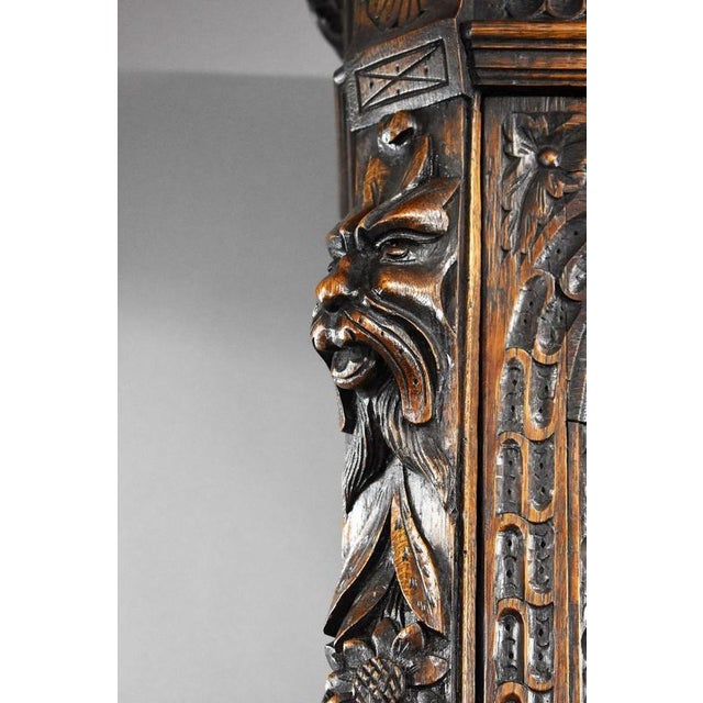 Victorian Carved Oak Bookcase, 1880 For Sale - Image 11 of 13