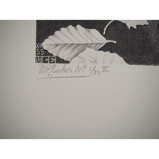 MC Escher, Autumn and Carp, Facsimile of the Original Wood Engraving For Sale - Image 4 of 9