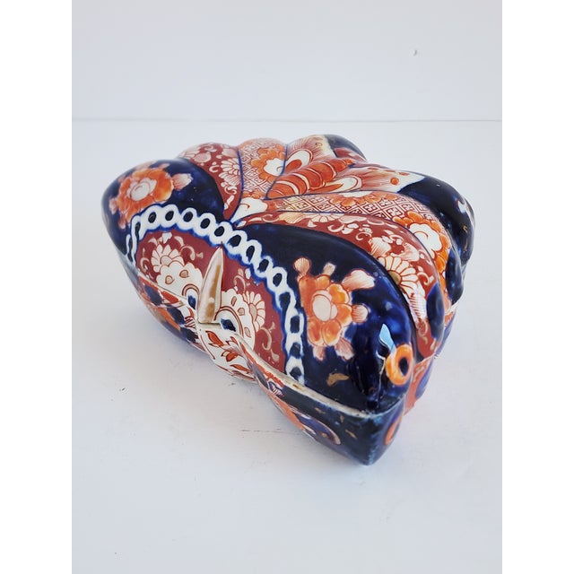 Ceramic Antique Japanese Imari Porcelain Butterfly Box For Sale - Image 7 of 12