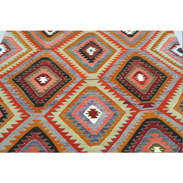 Mid-Century Modern Vintage Turkish Barak Nomad's Kilim Rug For Sale - Image 3 of 12