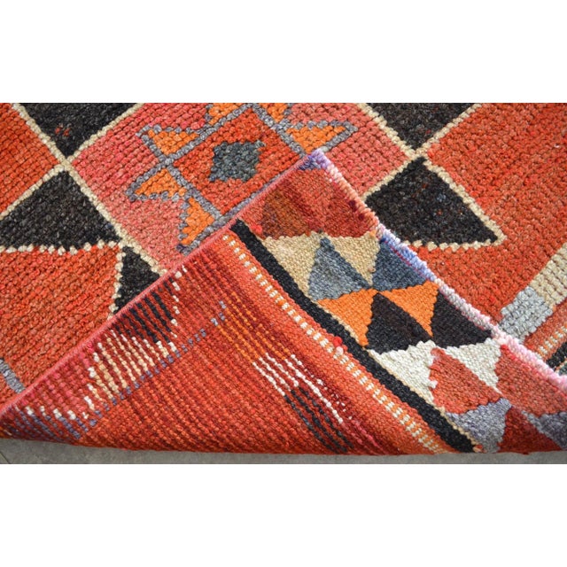 1970s Vintage Hand Knotted Primitive Turkish Runner For Sale - Image 11 of 12