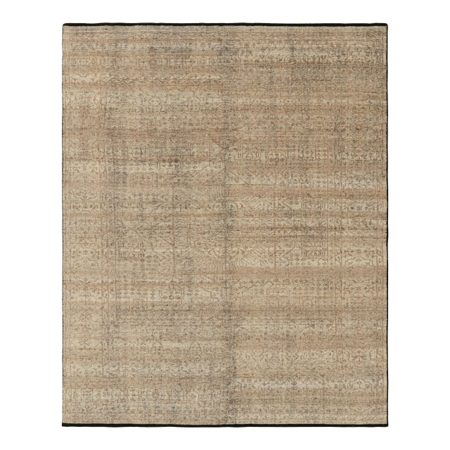 Rug & Kilim’s Mamluk Style Rug with Geometric Floral Patterns in Beige-Brown - 10x14 For Sale