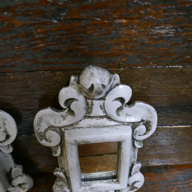 Miniature Carved Rococo Wall Mirrors - a Pair For Sale - Image 9 of 12