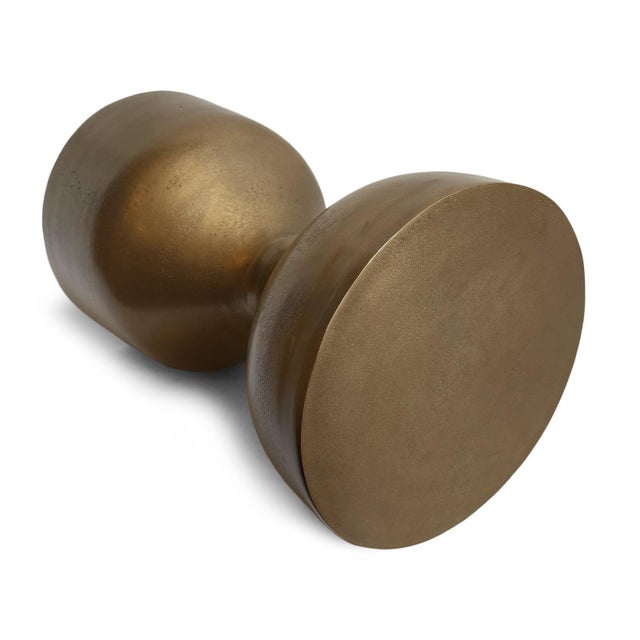2020s Brass Finish Modern Hourglass Side Table For Sale - Image 5 of 9