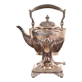 Early 20th Century Tiffany & Co. Art Deco Silverplate Tea Kettle or Coffee Pot With Boiler For Sale