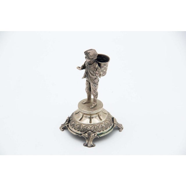 Silver Toothpick Holder with Boy For Sale - Image 5 of 5