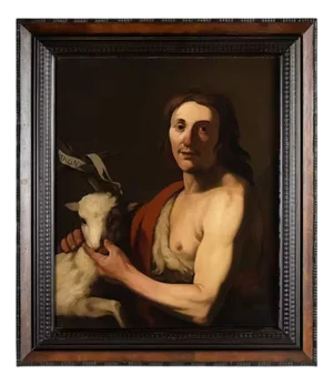 Jan Janssens, Saint John the Baptist, Oil on Canvas, 17th Century, Framed