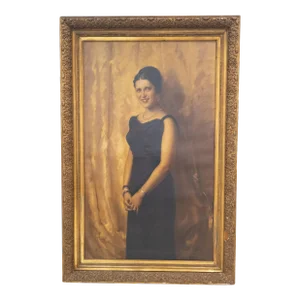 Large 1930's Full Length Portrait Painting of a Lady, Signed, Brown University Label
