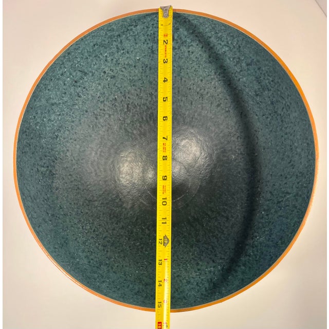 1980s Rare Masuo Ojima Massive Studio Pottery Ceramic Bowl Japanese-American 15.5”d For Sale - Image 5 of 10