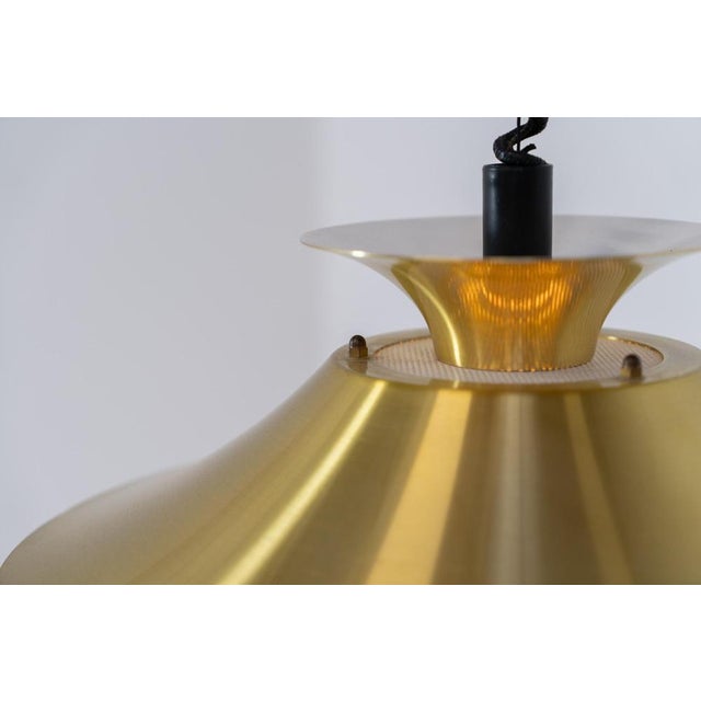 Gold Brass Colored Pendant Light by Frandsen For Sale - Image 8 of 11