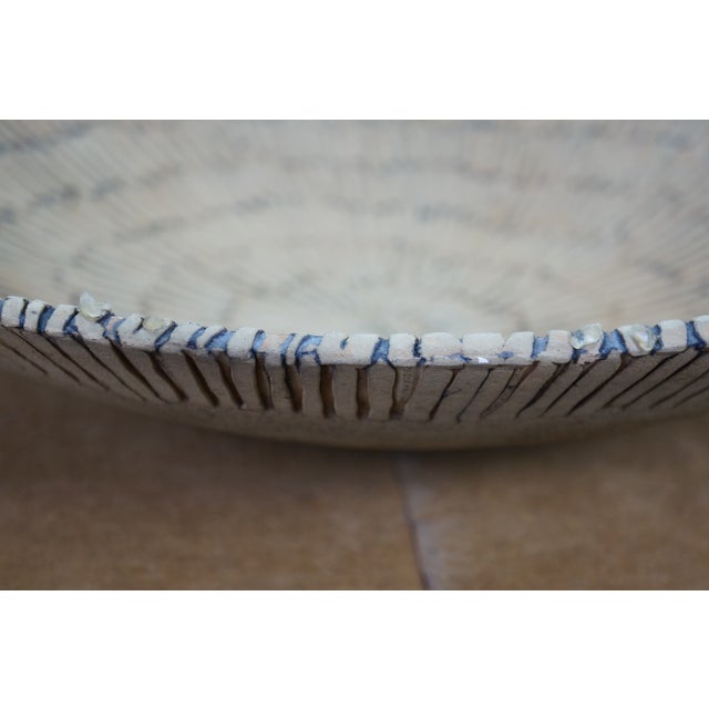 Brown Yelyn Vivoni Modern Ceramic Clay Decorative Bowl Platter Basket Centerpiece 19" For Sale - Image 8 of 11