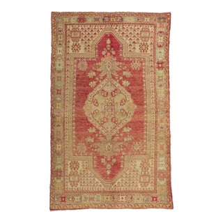 Mid 20th Century Vintage Turkish Oushak Rug - 04'04 X 07'00 For Sale