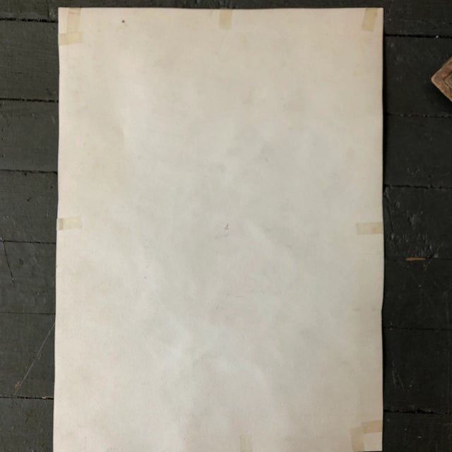 1980s 1970’s Modernist Male Portrait Watercolor Painting For Sale - Image 5 of 6