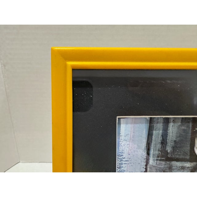 Set of 3 Contemporary Framed Portrait Paintings in Yellow Frames For Sale - Image 4 of 14