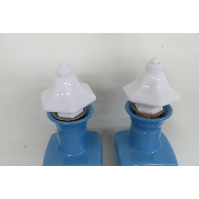 Mid 20th Century Jim Beam Bar Liquor Decanter Bottle Blue Decanter With Stoper a Pair 4445b For Sale - Image 5 of 12