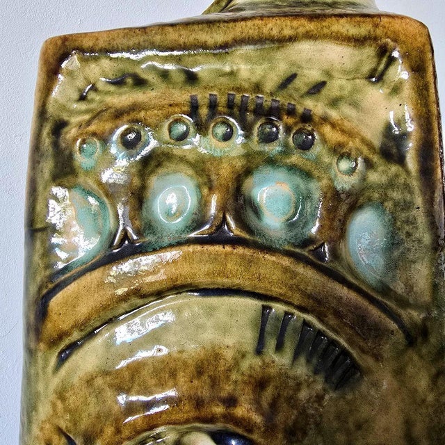 1980s Large Ceramic Mid-Century Modern Vase by Zsolnay For Sale - Image 9 of 15