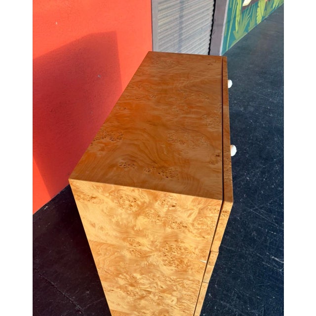 Mid-Century Modern Postmod Founders Burl Gentleman’s Chest For Sale - Image 3 of 16