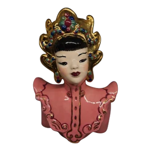 Vintage Hobbiest Ceramics, Pasadena 8" Ceramic Pottery Asian Female Figure, 1983