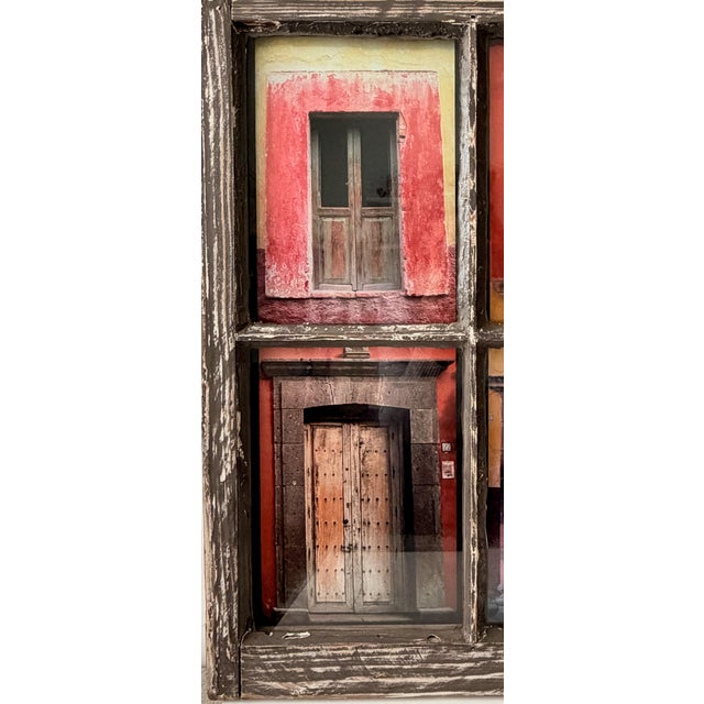Rustic Rustic Six-Pane Window Frame Displaying "San Miguel Doors" Photography by Andrew Butler For Sale - Image 3 of 6