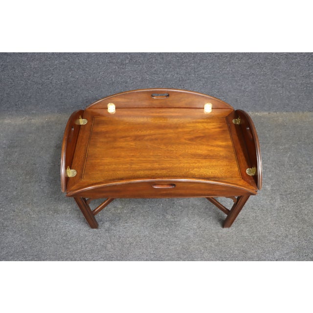 Late 20th Century Henkel Harris Genuine Mahogany Butler’s Tray Coffee Table For Sale - Image 5 of 16