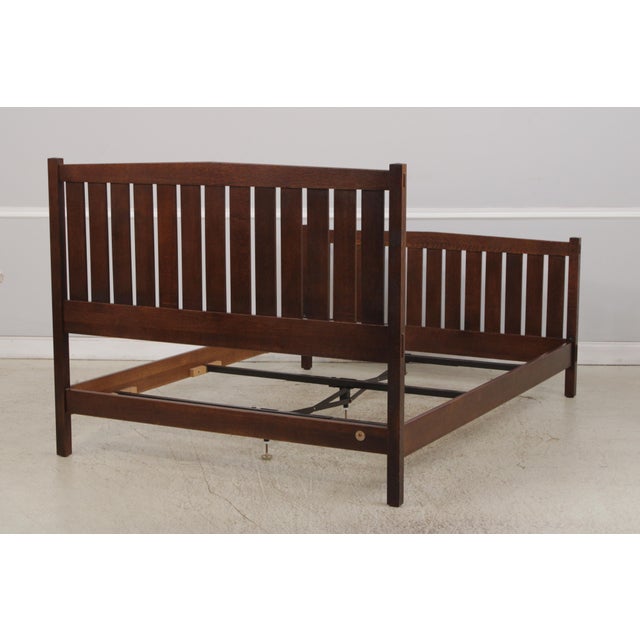 Stickley Queen Size Mission Oak Bed For Sale In Philadelphia - Image 6 of 18