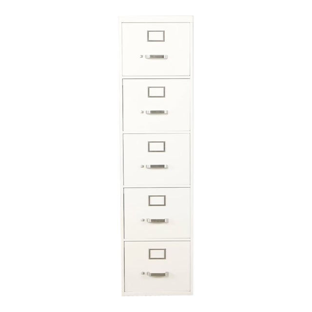 Vintage Mid-Century Steel Filing Cabinet, Industrial 5 Drawer File Cabinet, 1950s For Sale