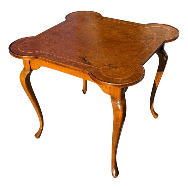 Vintage Italian Burlwood Mahjong Game Table.