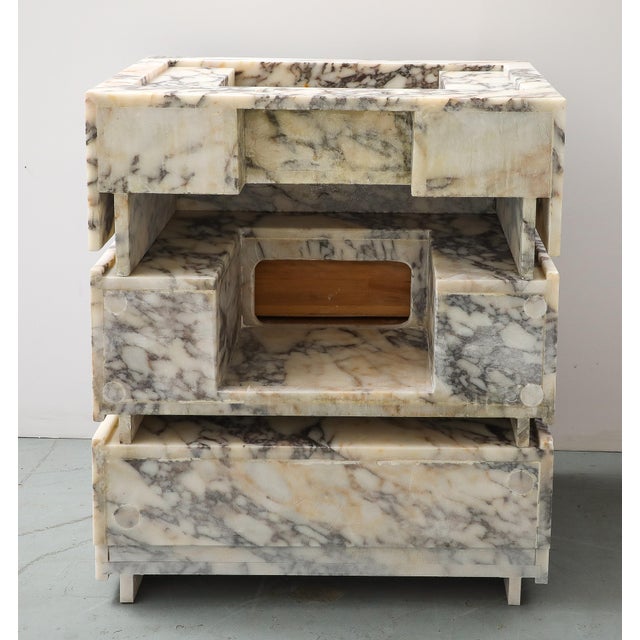 Stone Calacatta Viola Marble Vanity With Drawers & Integrated Sink For Sale - Image 7 of 15