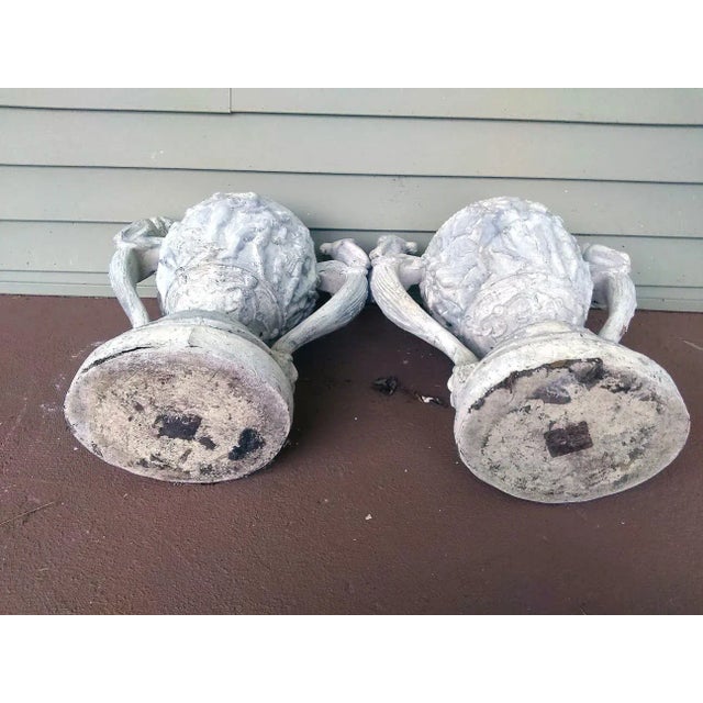Vintage Grecian Resin/Composite Urn/Planter (One Single Planter) For Sale - Image 10 of 11
