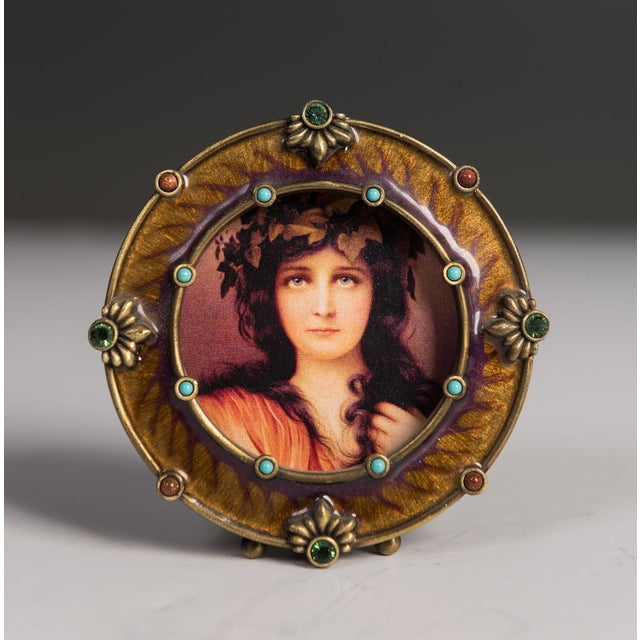 Contemporary Jay Strongwater Round Enameled Picture Frame Chairish