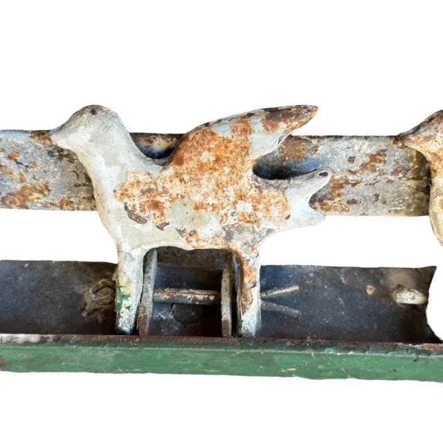 Cabin 1900s Cast Iron Shooting Gallery Targets Rack of Birds Doves Reset Bar For Sale - Image 3 of 7