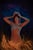 This artwork depicts a figure standing amidst vibrant flames, embodying a poignant sense of vulnerability and strength....