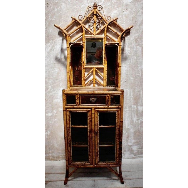 19th Century Victorian Japonisme Aesthetic Movement Bamboo Display Cabinet, 1880 For Sale - Image 6 of 14