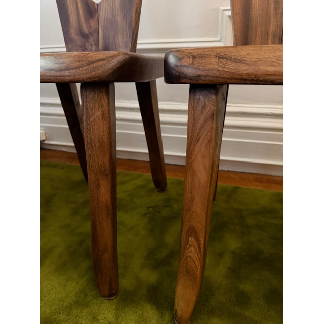 Rare Burled Mid 20th Century Olavi Hanninen Atributed Crown Chairs- Set of Four For Sale - Image 11 of 12