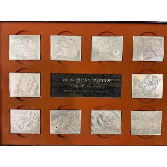 Norman Rockwell Norman Rockwell's Fondest Memories First Edition Proof Set Solid Sterling Silver For Sale - Image 4 of 12