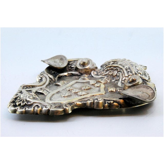 Silver Ashtray with the Coat of Arms of Portugal For Sale - Image 3 of 9