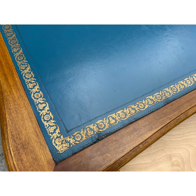 Auburn Large Louis XV Style Leather Top Desk For Sale - Image 8 of 8