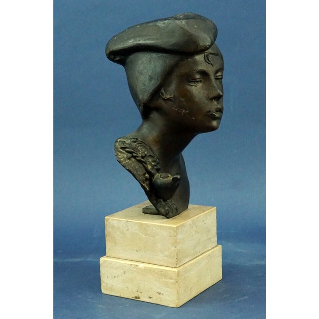 Metal 19th Century Bronze Bust Sculpture of Child by Achille d'Orsi, Italy For Sale - Image 7 of 18