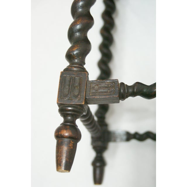 Antique English Petite Barley Twist Wood Accent End Side Table For Sale In Wichita - Image 6 of 9